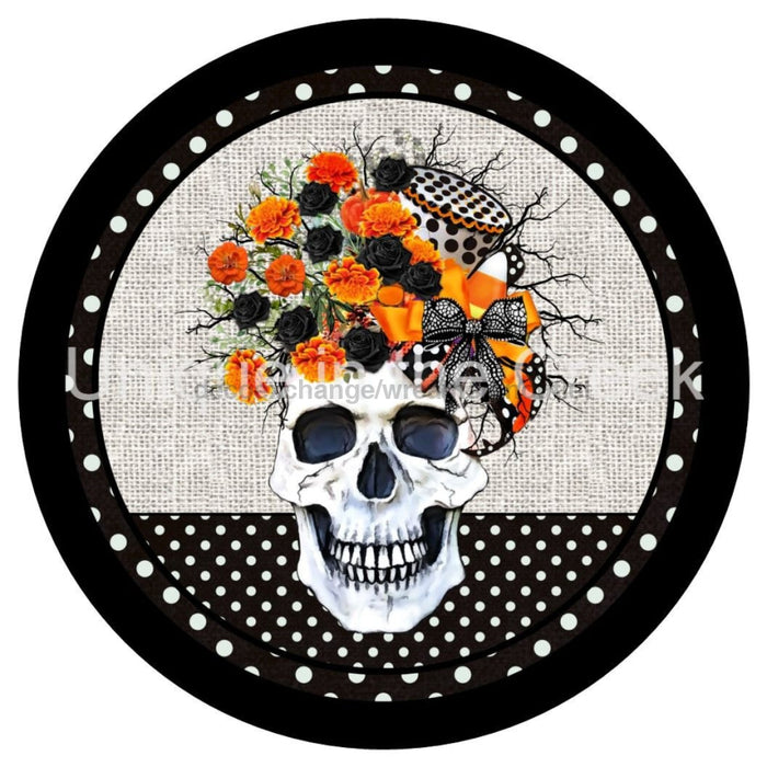 VINYL DECAL | SKULL VASE | DOTS | AUTUMN | FALL | HALLOWEEN - Unique in the Creek LTD