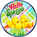 Wreath Sign, Spring Sign, Hello Spring Chicks, 10" Round Metal Sign DECOE-392, Sign For Wreath, DecoExchange - DecoExchange