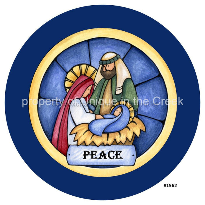 Vinyl Decal | Stained Glass Nativity | Peace | Christmas | Religious - Unique in the Creek LTD