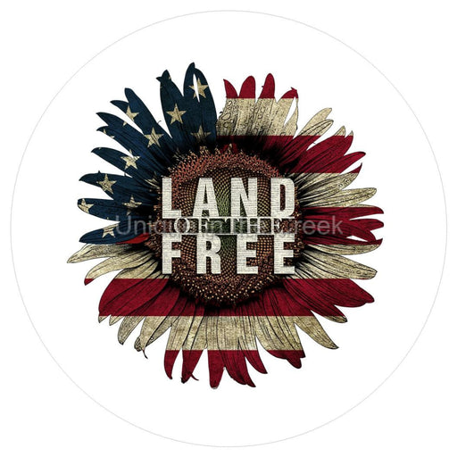 VINYL DECAL | SUNFLOWER FLAG | LAND OF THE FREE | PATRIOTIC | USA | WELCOME | EVERYDAY | SUMMER - Unique in the Creek LTD