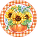 Wreath Sign, Sunflower Sign, Pumpkin Sign, 10" Round, Metal Sign, DECOE-114, DecoExchange, Sign For Wreath - DecoExchange