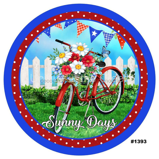 VINYL DECAL | SUNNY DAYS | BIKE | PATRIOTIC | USA | 4th OF JULY | RED / WHITE / BLUE | SUMMER - Unique in the Creek LTD