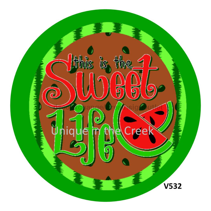 VINYL DECAL | SWEET LIFE | WATERMELON | SUMMER 10.5’’ Vinyl Round 10.5’’ Vinyl Round