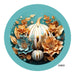 VINYL DECAL | TEAL/ORANGE PUMPKIN | FALL | LEAVES - Unique in the Creek LTD