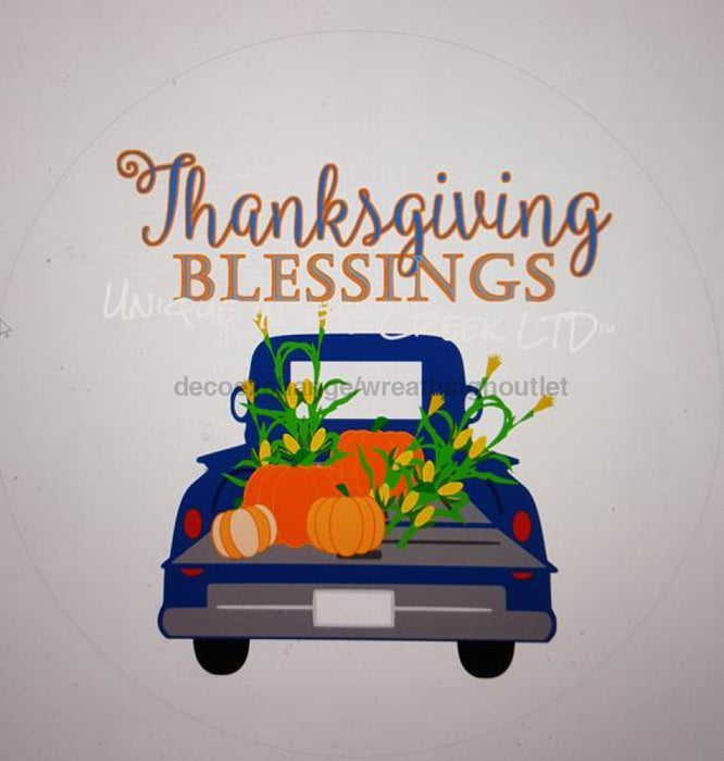 Vinyl Decal | Thanksgiving Blessings | Truck | Autumn | Fall - Unique in the Creek LTD