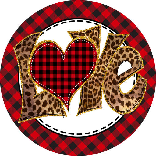 Vinyl Decal, Valentine Sign, Valentine Hearts, 10" Round Metal Sign VINYL-DECOE-427, Sign For Wreath, DecoExchange - DecoExchange