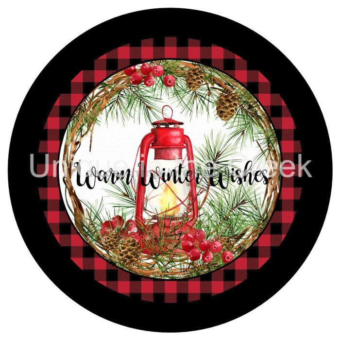 VINYL DECAL | WARM WINTER WISHES | LANTERN | WINTER | CHRISTMAS - Unique in the Creek LTD