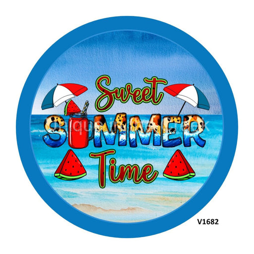 VINYL DECAL | WATERMELON / BEACH UMBRELLAS | RED/WHITE/BLUE | SUMMER | PATRIOTIC USA - Unique in the Creek LTD