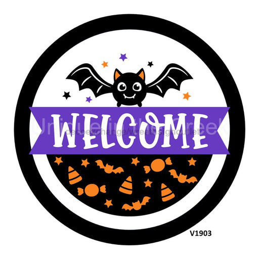 VINYL DECAL | WELCOME | BAT | HALLOWEEN - Unique in the Creek LTD