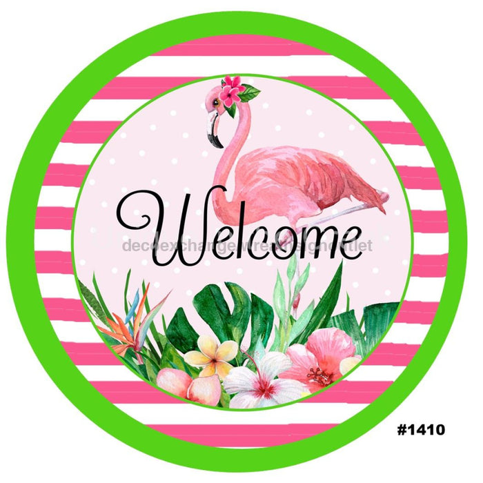 VINYL DECAL | WELCOME | BEACH | FLAMINGO | SUMMER - Unique in the Creek LTD