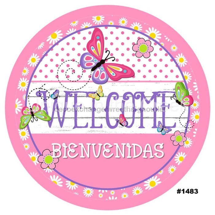 VINYL DECAL | WELCOME BIENVENIDAS | BUTTERFLY | SPANISH | SUMMER | SPRING - Unique in the Creek LTD
