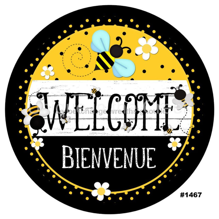 VINYL DECAL | WELCOME BIENVENUE | BEES | FRENCH | SUMMER - Unique in the Creek LTD