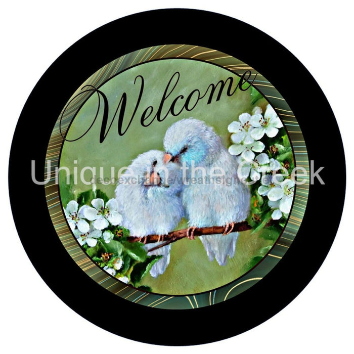 VINYL DECAL | WELCOME | BIRDS | FLOWERS & BRANCH | EVERYDAY - Unique in the Creek LTD