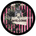 VINYL DECAL | WELCOME | BLACK ROSES | BAT | AUTUMN | FALL | HALLOWEEN - Unique in the Creek LTD