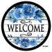 VINYL DECAL | WELCOME | BLUE | FLOWERS | VINTAGE | EVERYDAY - Unique in the Creek LTD