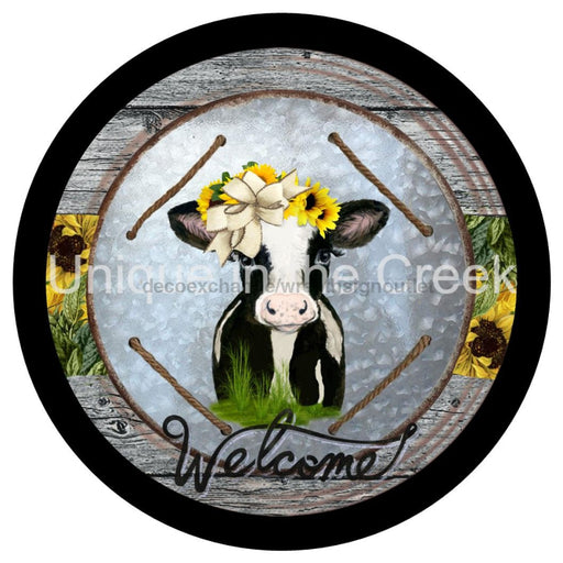 VINYL DECAL | WELCOME | FARMHOUSE | COW | SUNFLOWERS | EVERYDAY - Unique in the Creek LTD