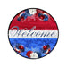 VINYL DECAL | WELCOME | FLOWERS | RED WHITE & BLUE | PATRIOTIC - Unique in the Creek LTD