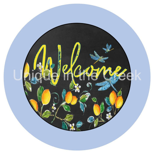 VINYL DECAL | WELCOME | FOLIAGE & FIREFLIES | EVERYDAY | LEMON - Unique in the Creek LTD