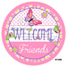 VINYL DECAL | WELCOME FRIENDS | BUTTERFLY | PINK | DAISY | SPRING - Unique in the Creek LTD