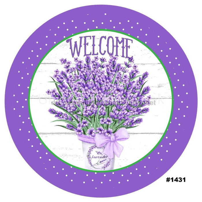 VINYL DECAL | WELCOME| LAVENDER | LILAC | SPRING | SUMMER - Unique in the Creek LTD