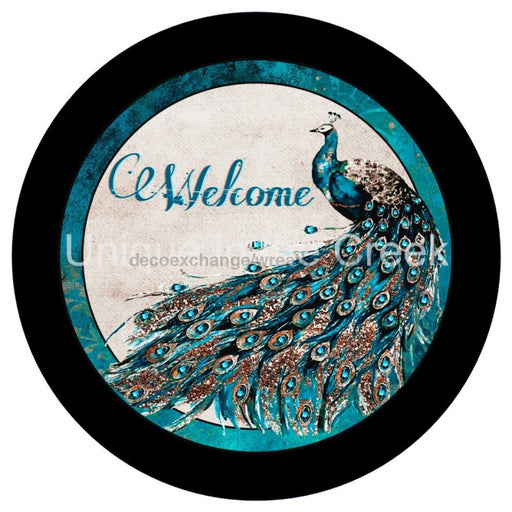 VINYL DECAL | WELCOME | PEACOCK | ELEGANT | EVERYDAY - Unique in the Creek LTD
