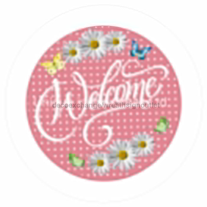 VINYL DECAL | WELCOME | PINK | DAISY | SPRING - Unique in the Creek LTD