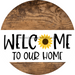 Wreath Sign Welcome Sunflower Decoe-2353 For Round vinyl