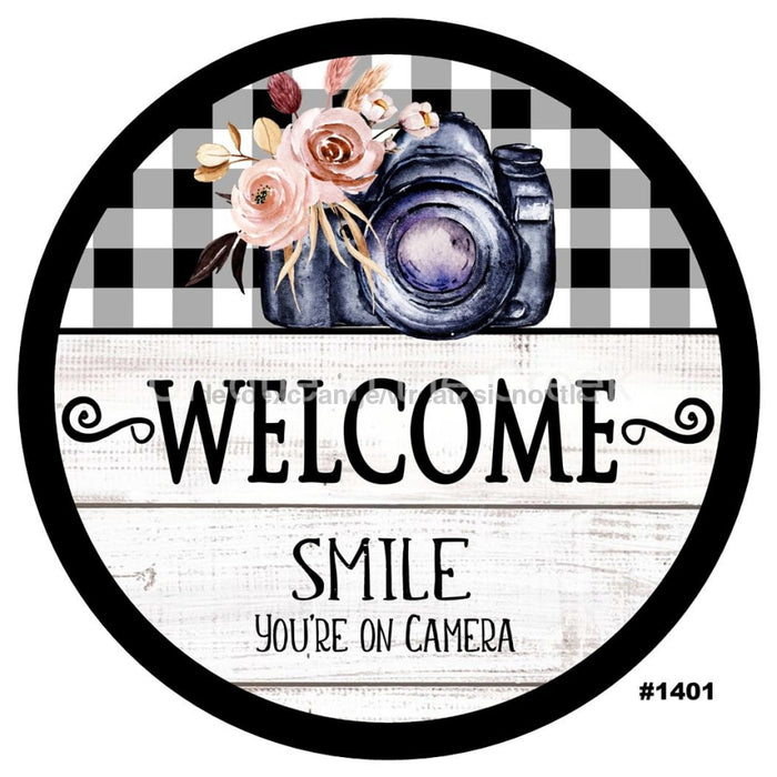 VINYL DECAL | WELCOME | SMILE YOU'RE ON CAMERA | ROSE | FLOWER | EVERYDAY - Unique in the Creek LTD