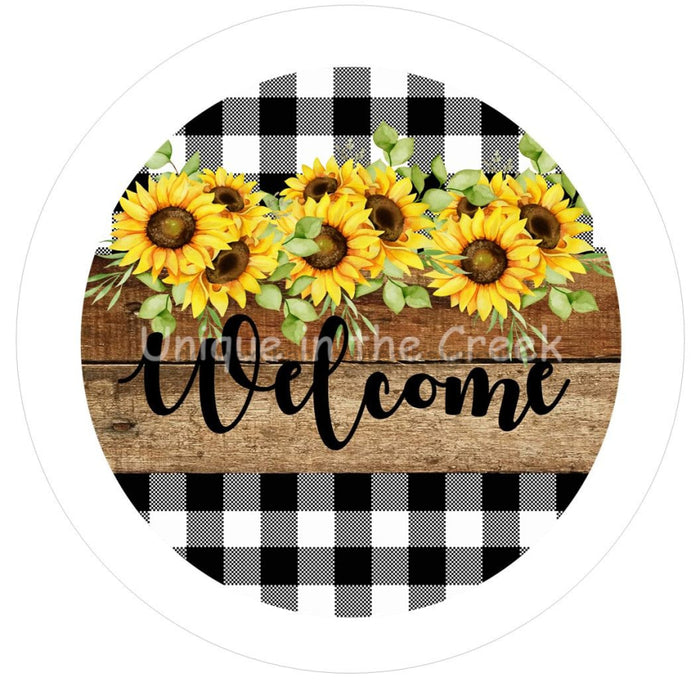 VINYL DECAL | WELCOME | SUNFLOWERS | CHECK | BUFFALO PLAID | SPRING | EVERYDAY - Unique in the Creek LTD