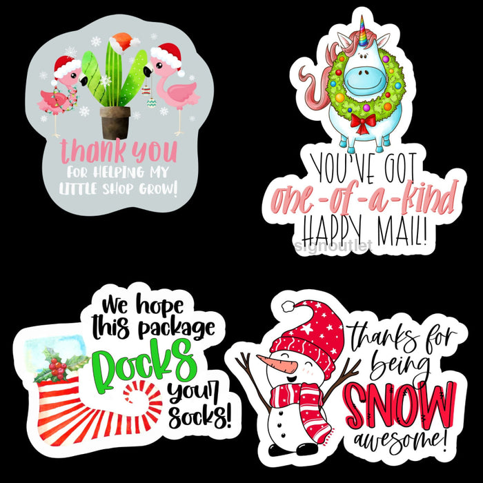Vinyl Shipping Stickers Christmas Bundle 3 Sign