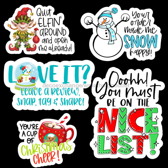 Vinyl Shipping Stickers Christmas Bundle 3 Sign