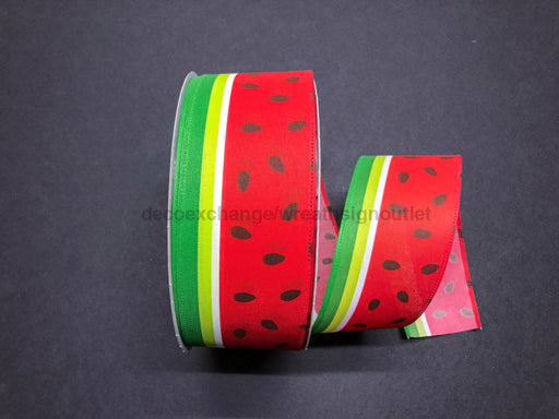 Watermelon Slice Stn Stripe 2.5’’X50Y 845-40-242 Ribbon