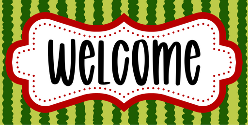 Watermelon Welcome Sign Dco - 01429 For Wreath 6X12’ Metal