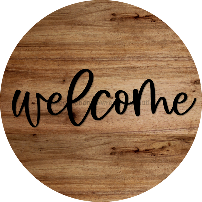 Welcome Door Hanger 4 Holes Door Hanger DCO-W-00039-DH 22 in Round Wood 22’’ Door Hanger