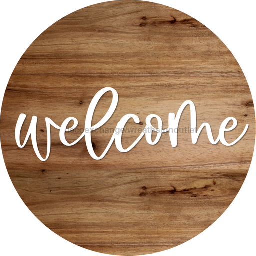 Welcome Door Hanger 4 Holes Door Hanger DCO-W-00040-DH 22 in Round Wood 22’’ Door Hanger