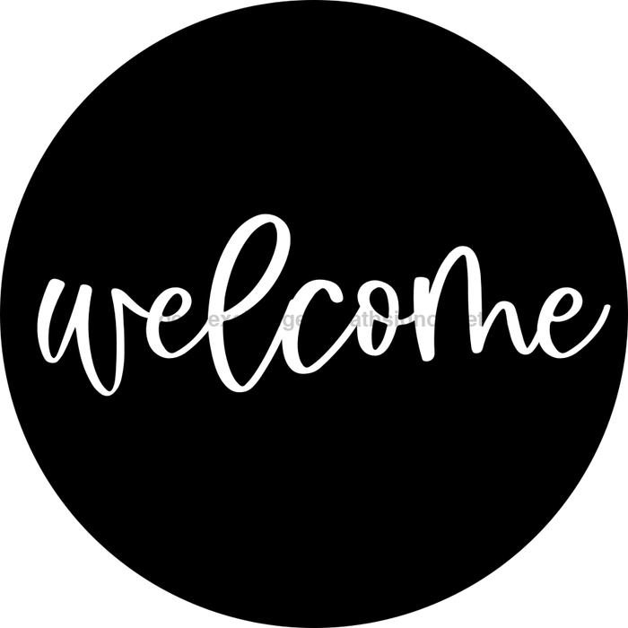 Welcome Door Hanger 4 Holes Door Hanger DCO-W-00045-DH 22 in Round Wood 22’’ Door Hanger