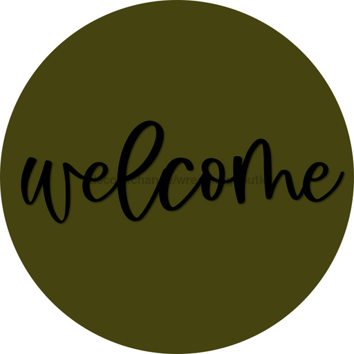 Welcome Door Hanger 4 Holes Door Hanger DCO-W-00047-DH 22 in Round Wood 22’’ Door Hanger