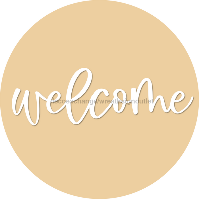 Welcome Door Hanger 4 Holes Door Hanger DCO-W-00053-DH 22 in Round Wood 22’’ Door Hanger