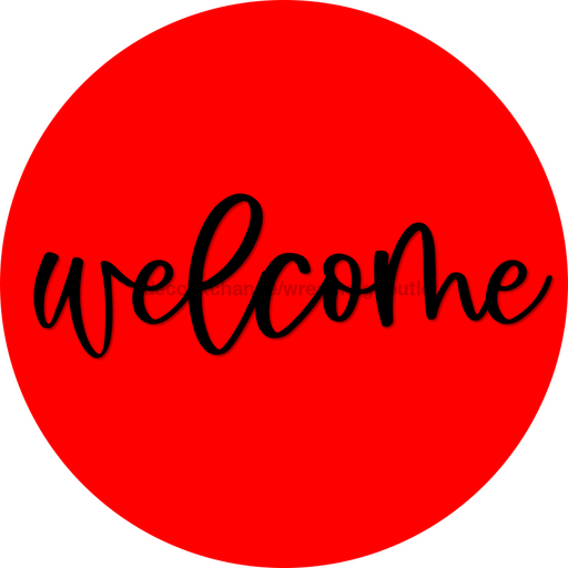 Welcome Door Hanger 4 Holes Door Hanger DCO-W-00062-DH 22 in Round Wood 22’’ Door Hanger