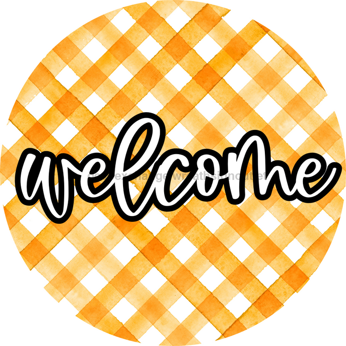 Welcome Door Hanger 4 Holes Door Hanger DCO-W-00073-DH 22 in Round Wood 22’’ Door Hanger