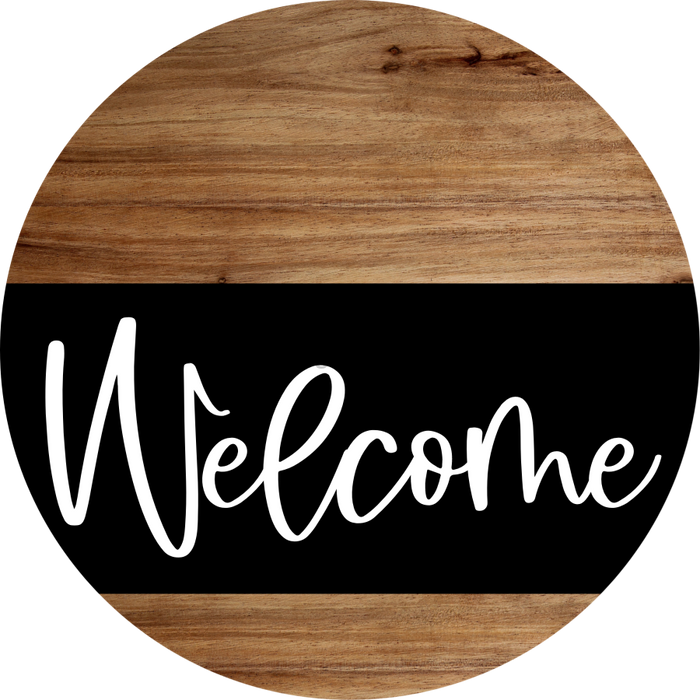 Welcome Door Hanger Dco-01664-Dh 18’ Round Wood