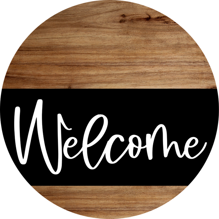 Welcome Door Hanger Dco-01664-Dh 18’ Round Wood