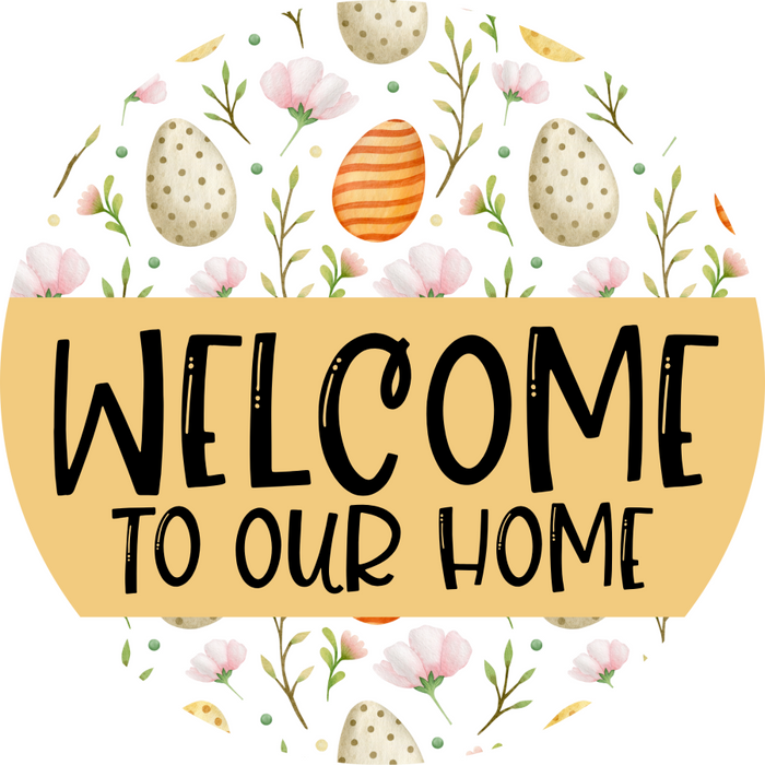Welcome Door Hanger Easter Dco-01114-Dh 18 Round