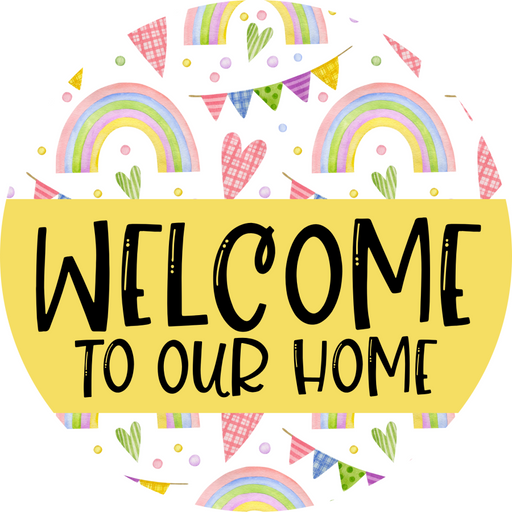 Welcome Door Hanger Rainbow Dco-01115-Dh 18 Round