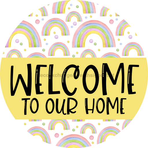 Welcome Door Hanger Rainbow Dco-01116-Dh 18 Round