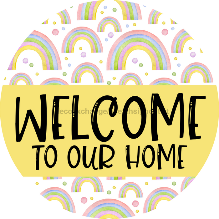 Welcome Door Hanger Rainbow Dco-01116-Dh 18 Round