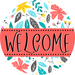Welcome Door Hanger Sign Floral Decoe-4135-Dh 18 Wood Round
