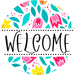 Welcome Door Hanger Sign Floral Decoe-4136-Dh 18 Wood Round