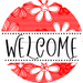 Welcome Door Hanger Sign Floral Decoe-4143-Dh 18 Wood Round