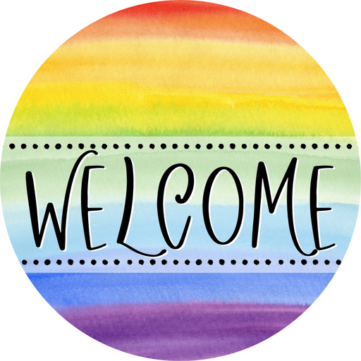 Welcome Door Hanger Sign Pride Decoe-4123-Dh 18 Wood Round